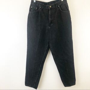 Chic vintage high waist wash black jeans 14P